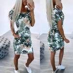 White Floral Pattern Pocket Casual Dress