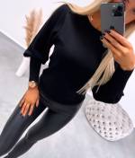 Black Loose-sleeved Sweater