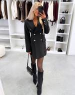 Brązowy Sukienka Marynarkowa Z Paskiem