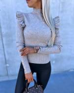 White Gold-buttoned Sweater