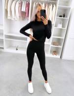 Brązowy Dwuczęściowy Modelujący Komplet Ze Stretchu