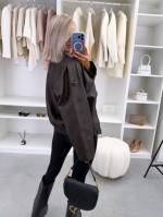 Коричневый Свитшот Oversize на молнии
