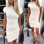 Beige Fitted Soft Sweater Dress