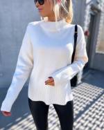 Gaiši Bēša Soft Sweater With Slit