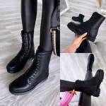 Бежевый Классические удобные сапоги со шнурками