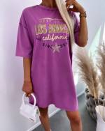 Gaiši Rozā T-kreklu Kleita Los Angeles