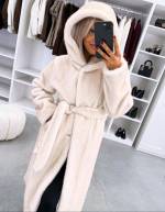 Tumši Violets Grezns Ziemas Mētelis Ar Kapuci