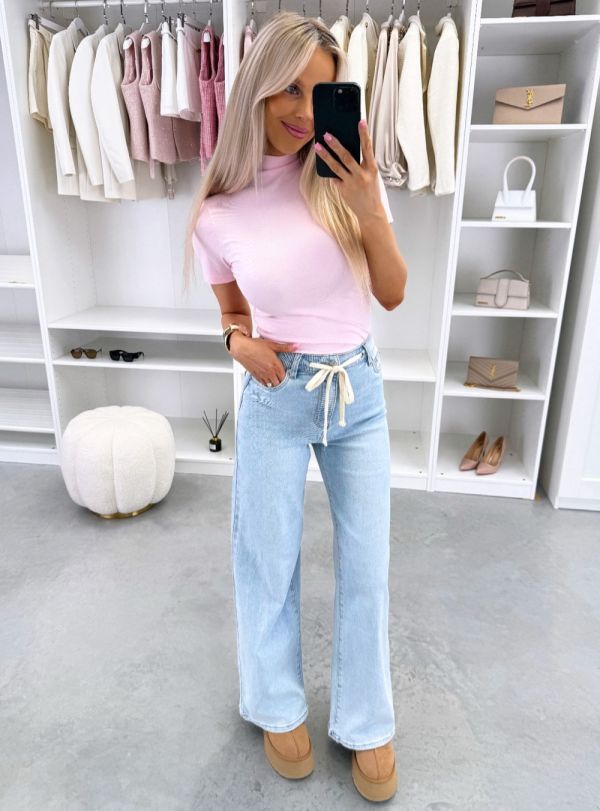 Голубой Мягкие джинсы прямого кроя с эластичностью