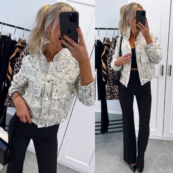 Beige Sequin Jacket