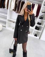 Brązowy Sukienka Marynarkowa Z Paskiem