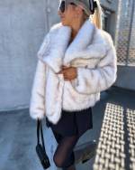 Taupe Luxurious Short Fur Coat