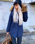 Melns Winter Parka With Fake Fur And Waterproof Coating