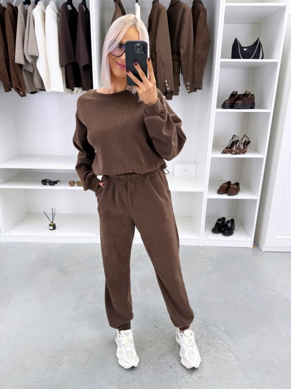 Brown Two-piece Lounge Set