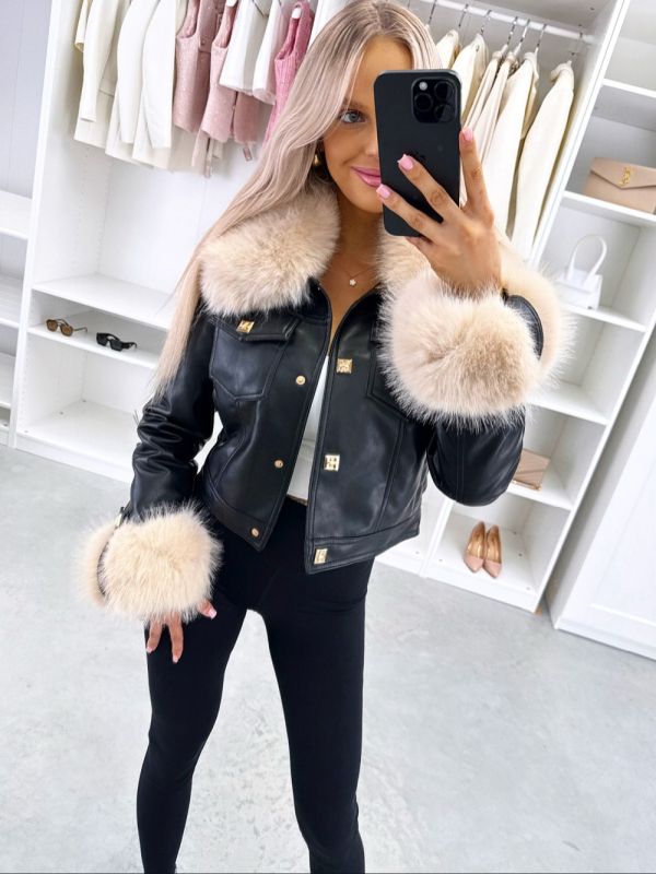 Beige Jacket With Warm Inner Lining