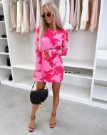 Czarny Wzorzysta Sukienka Bodycon