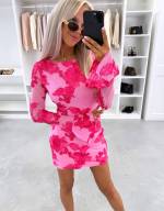 Czarny Wzorzysta Sukienka Bodycon