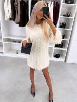 Черный Платье из мягкой ткани с драпировкой и пайетками