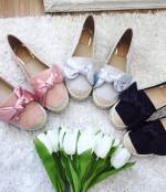 Grey Casual Bowknot Shoes
