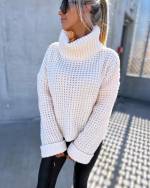 Taupe High Neck Soft Sweater