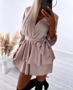 Светло-розовый Платье - комбинезон из скользкой ткани