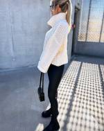 Taupe High Neck Soft Sweater