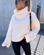 Taupe High Neck Soft Sweater