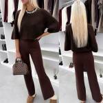 Светло-бежевый Мягкие и эластичные брюки прямого кроя