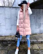 Бежевый Жилетка с капюшоном 