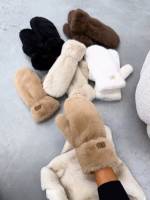 Коричневый Мягкие уютные перчатки