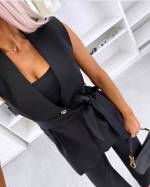 Must Keskelt Seotav Vest-jakk