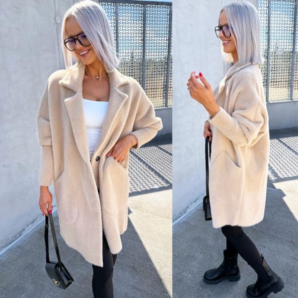 Camel Soft And Cozy Alpaca Jacket