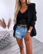 Красный Топ  из эластичного кружева