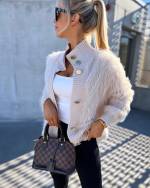 Beige Soft Buttoned Sweater