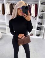 Beige High Neck Soft Sweater