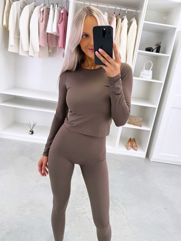 Brown Two-piece Shaping Stretch Set