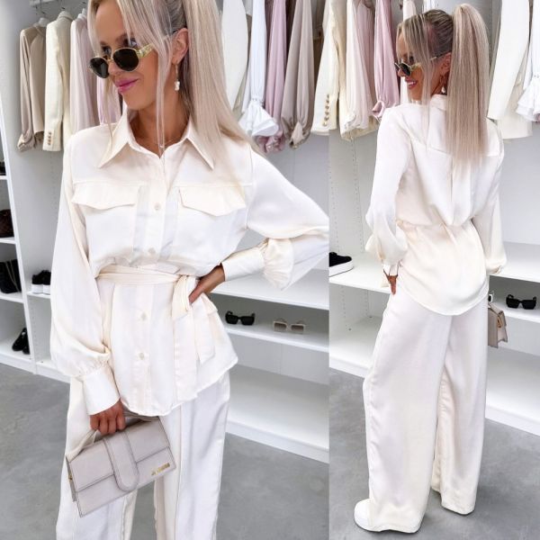 Light Beige Silky Two-piece Set