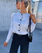 Beige Buttoned Soft Sweater