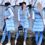 Бежевый Жилетка с капюшоном 