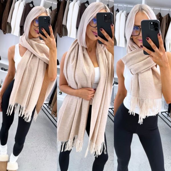 Beige Warm And Soft Scarf