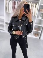 Rožinis Prigludęs švarkelis Su Spaudėmis