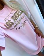 Gaiši Rozā T-kreklu Kleita Los Angeles