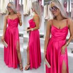 Coral Satin Maxi Dress