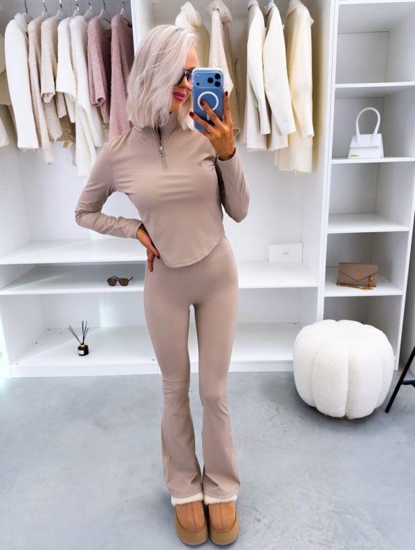 Beige Two-piece Shaping Stretch Set