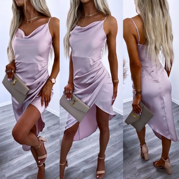 Фиолетовый Шелковое приталенное платье