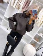 Коричневый Свитшот Oversize на молнии