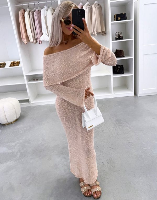 Pink Stretch Fabric Summer Dress