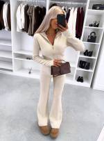 Brūns Elastīgs Un Maigs Divdaļīgs Komplekts