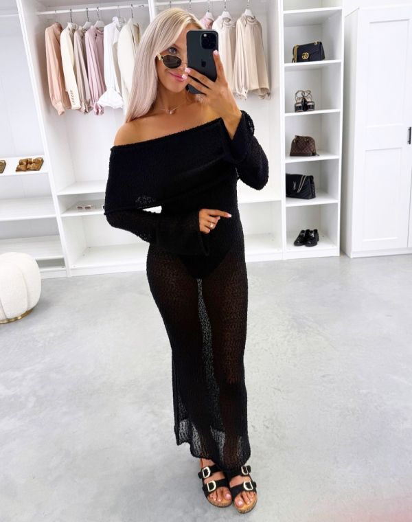 Black Stretch Fabric Summer Dress