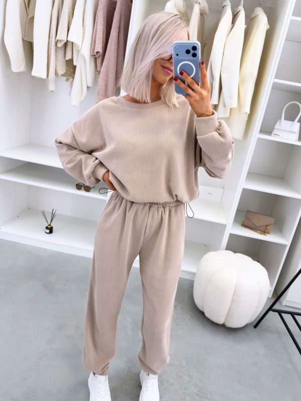 Beige Two-piece Lounge Set