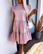 Розовый Струящееся платье